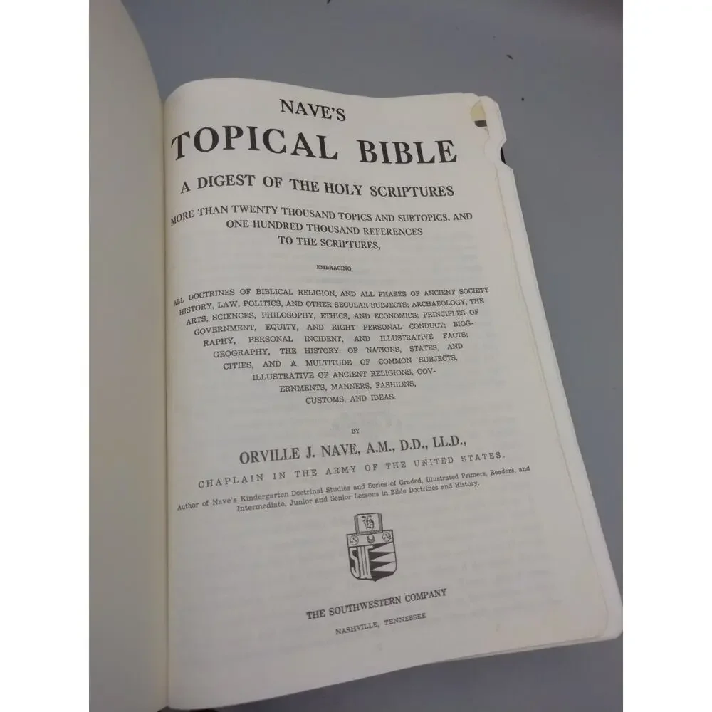 Nave's Topical Bible Digest Black Leather Bound Thumb Indexed 1962 Southwestern